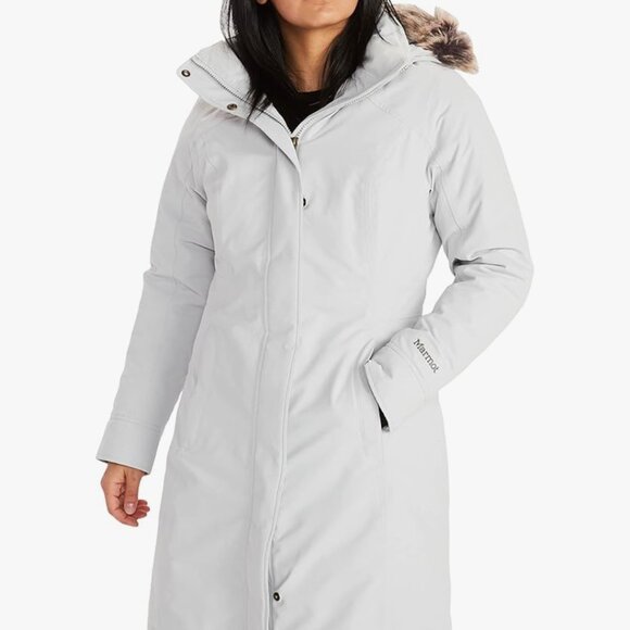Marmot Women Chelsea Winter Snow Waterproof Long Coat Jacket Down Fill 700 L - Picture 10 of 15